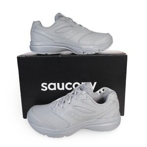 Saucony Women's 7 Integrity Walker 4 Grey Leather Extra Wide Shoes S50208-3